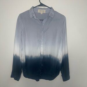 Jachs Blue and White Casual Button Down Shirt with Unique Color Blend